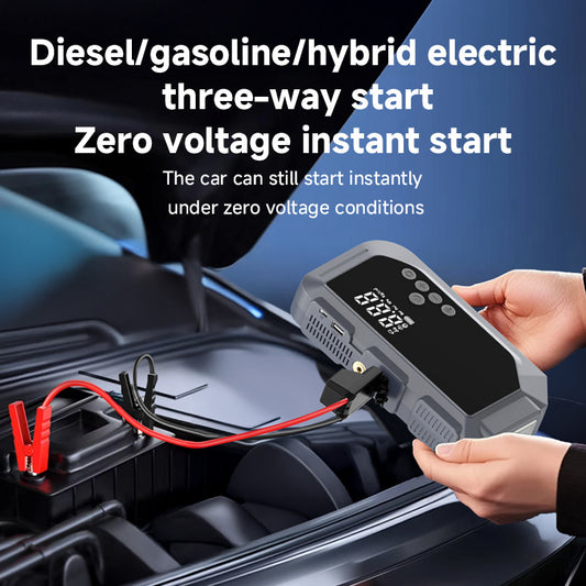 2000A Portable Car Battery Starter with 150PSI Air Compressor, Charger, LED