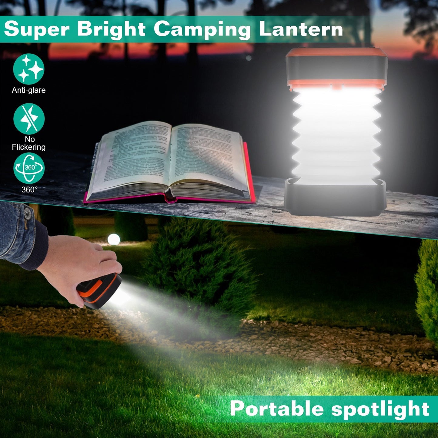 Solar Collapsible Lantern – USB & Solar Rechargeable | IP65 Rated
