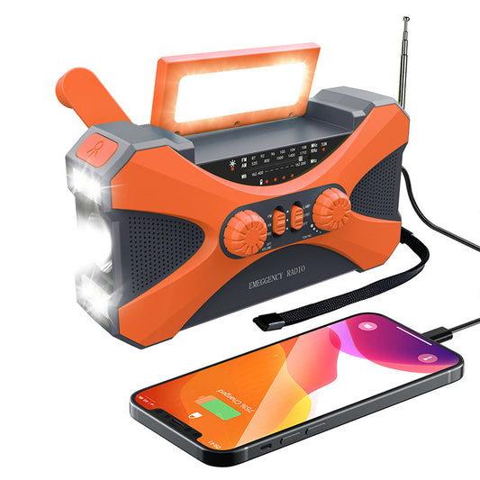 10,000mAh Emergency Radio | Hand Crank, Solar Power, LED, Power Bank, SOS Alarm
