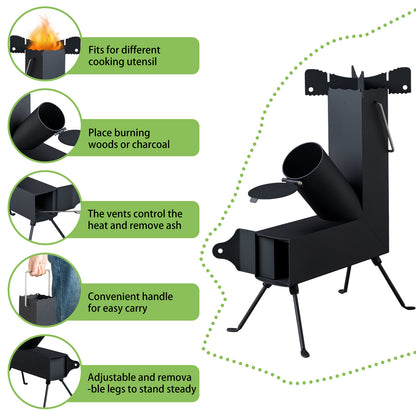 Steel Rocket Stove – Blackout Solid Fuel Cooker