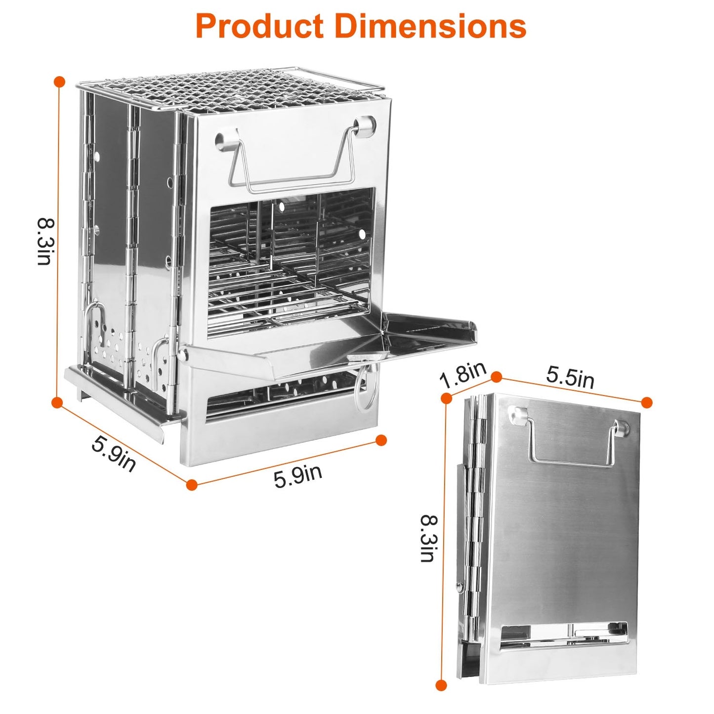 Compact Foldable Solid‑Fuel Stove with Carry Bag & Multi‑Fuel Support