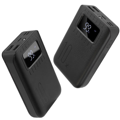 10 000 mAh Dual‑USB Power Bank – LCD Display & Flashlight