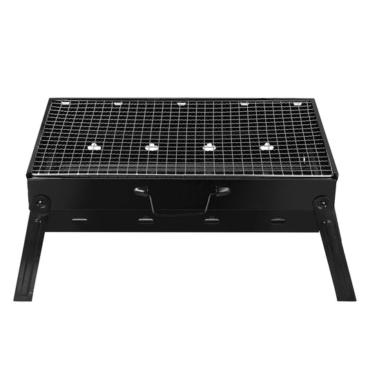Fold‑Flat Charcoal Grill with Lid, Ventilation & Carry Handle