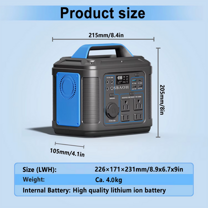 300W Portable Power Station | 296Wh 80000mAh Emergency Battery (Solar Panel Not Included)