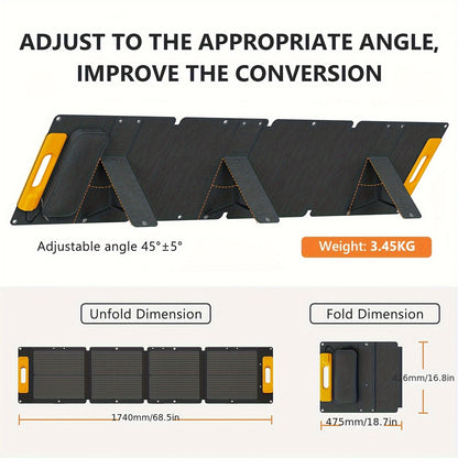 100 W Foldable Solar Panel – USB‑C PD & 20 V DC Output, MC4 Ready