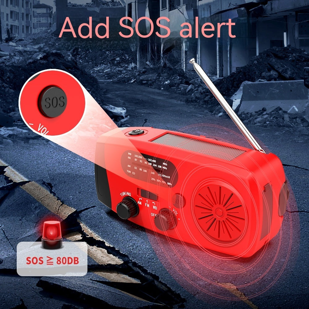 4000mah Solar Emergency Radio | Hand Crank & USB Charging