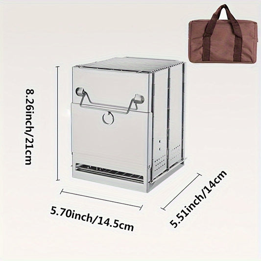 Mini Fold‑Flat Multi‑Fuel Stainless Steel Stove & Carry Bag