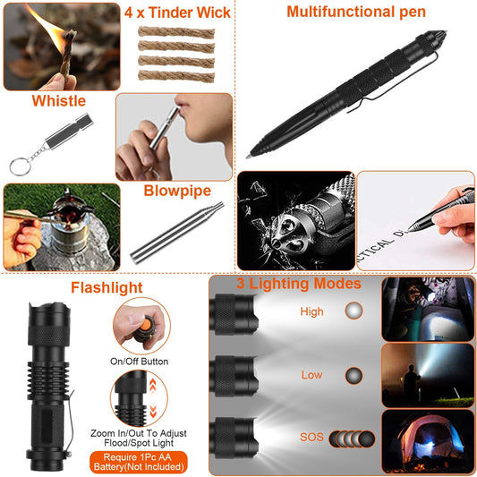121-Piece Emergency Survival Kit - Complete Preparedness Gear