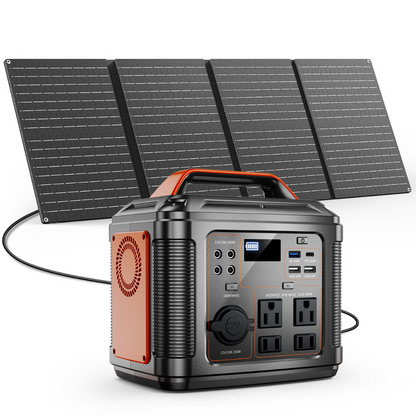 300W-600W Portable Power Station – 296Wh 80000mAh Battery + 60W Solar Panel