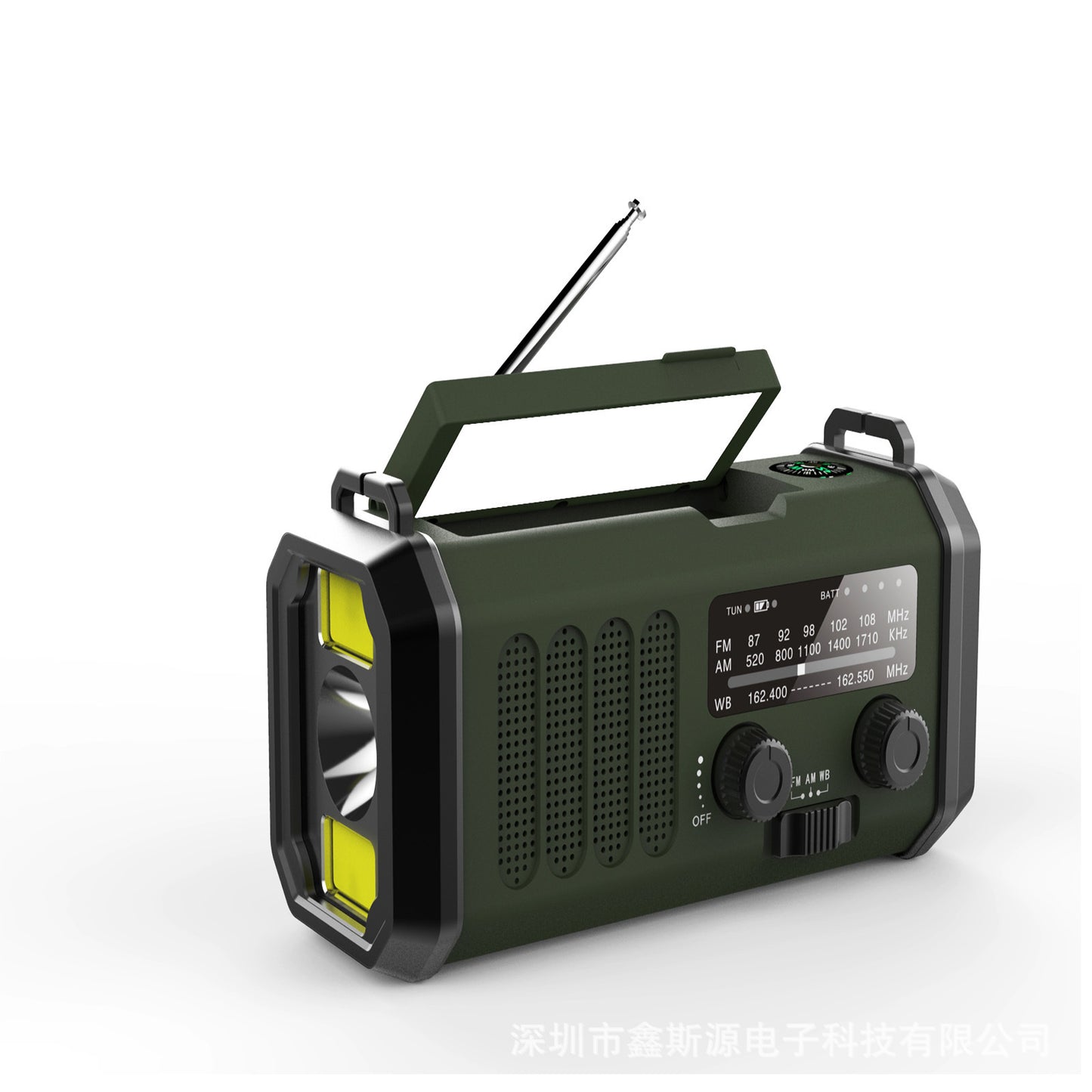 10000mAh Solar + Hand Crank Emergency Radio with Flashlight & Power Bank