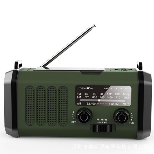10000mAh Solar + Hand Crank Emergency Radio with Flashlight & Power Bank