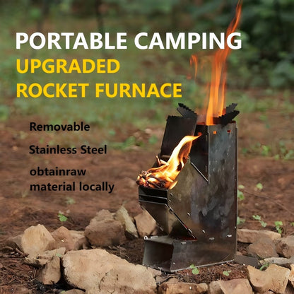 Compact Steel Rocket Stove Cooker - Collapsible