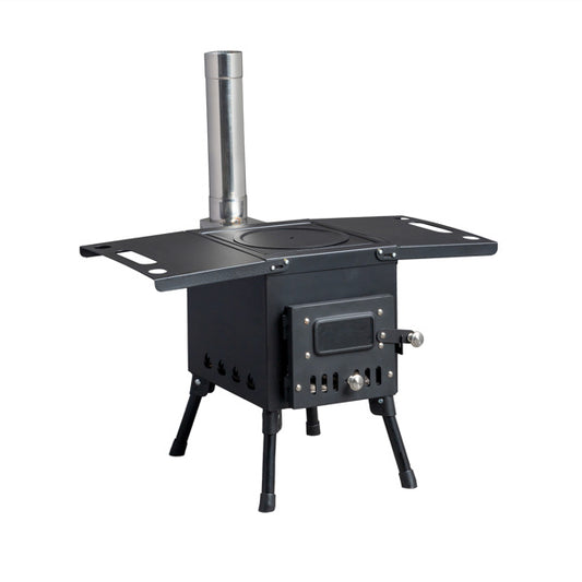 Multi-Fuel Stove with Chimney, Foldable Frame & Vent Control
