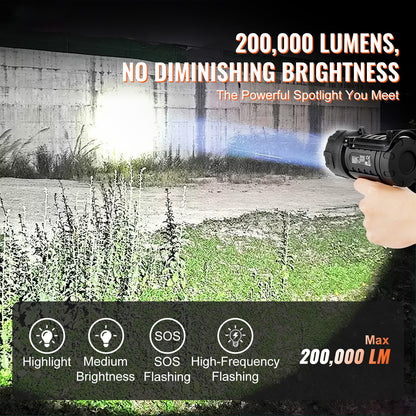 200,000LM Spotlight & Power Bank USB-C