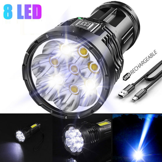 8-LED Rechargeable Flashlight | IPX6 Waterproof Emergency Light