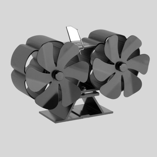 Dual-Blade Thermal Stove Fan – Self-Powered Heat Circulator